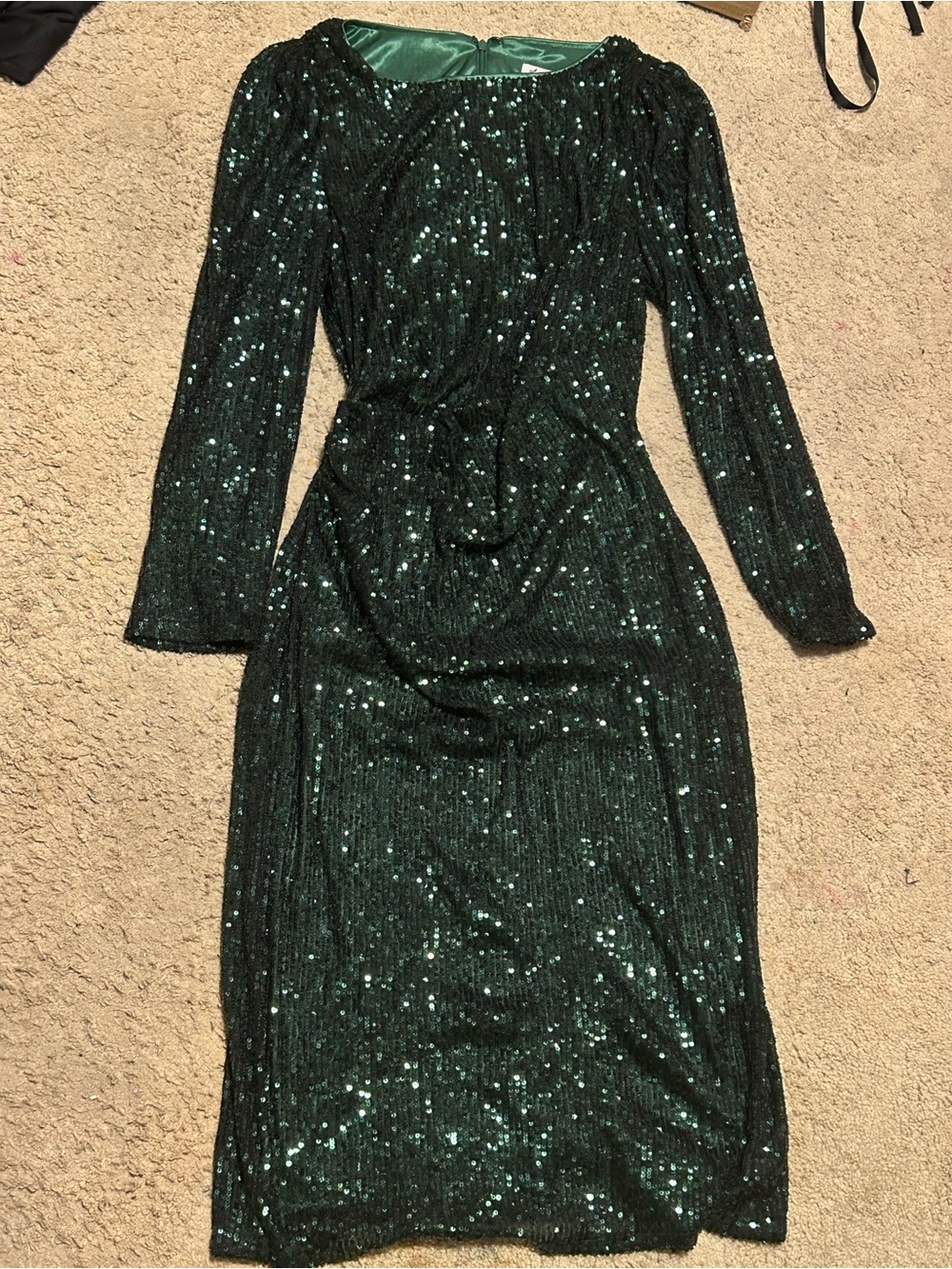 Green Nanette Lepore sequin long sleeve dress